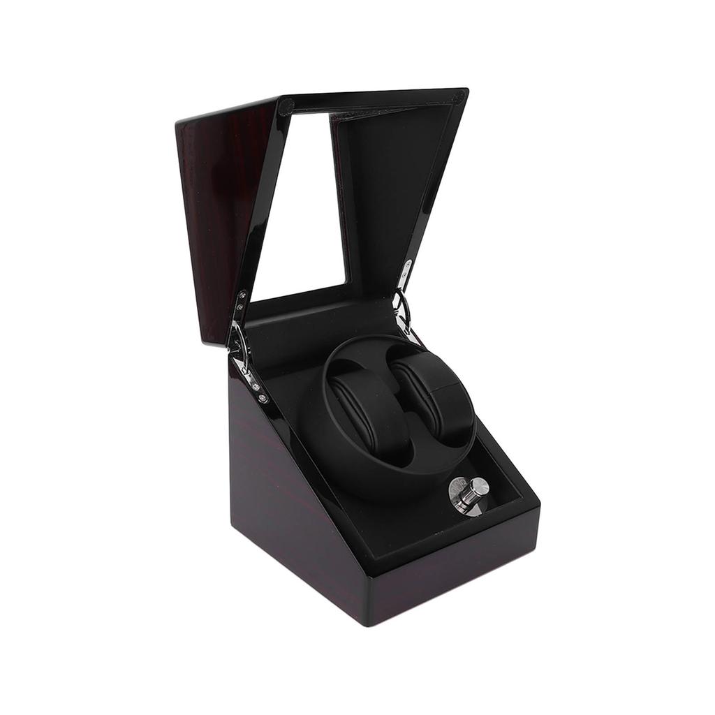Doppelter Uhrenbeweger, glänzende Uhrenbox aus massivem Holz, Aufbewahrungskoffer für Automatikuhren 100?240 VAU