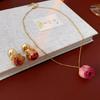 Handmade real flower eternal flower bud silver needle earrings fashionable and elegant versatile stud earrings