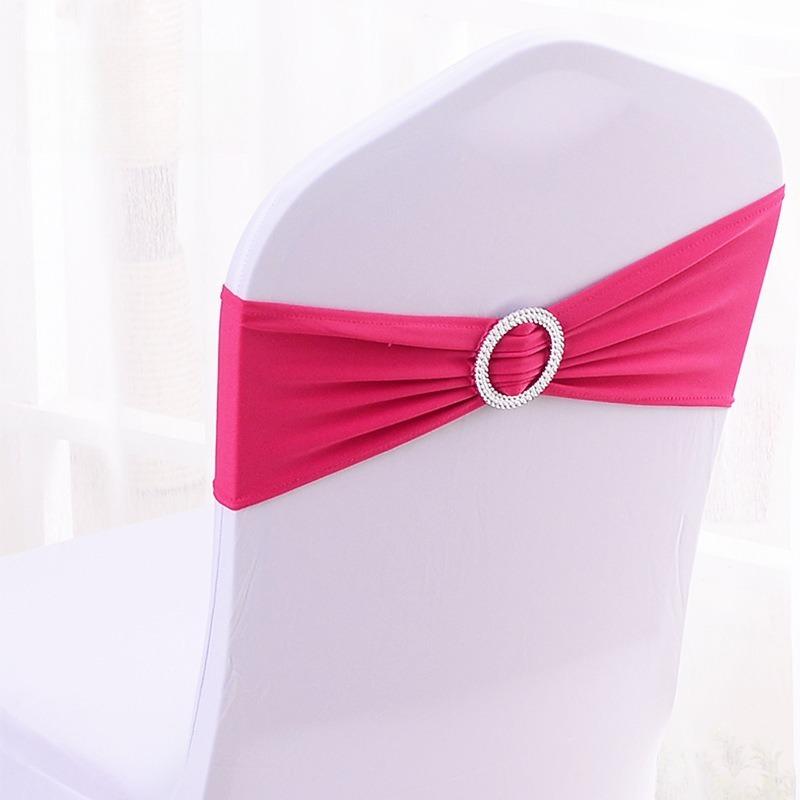 Wedding Decoration Birthday Party Chair Cover Elastic Hoop Bow Tie Elastic Fabric with Circular Buckle Suitable for All Banquet Chairs in The Hotel