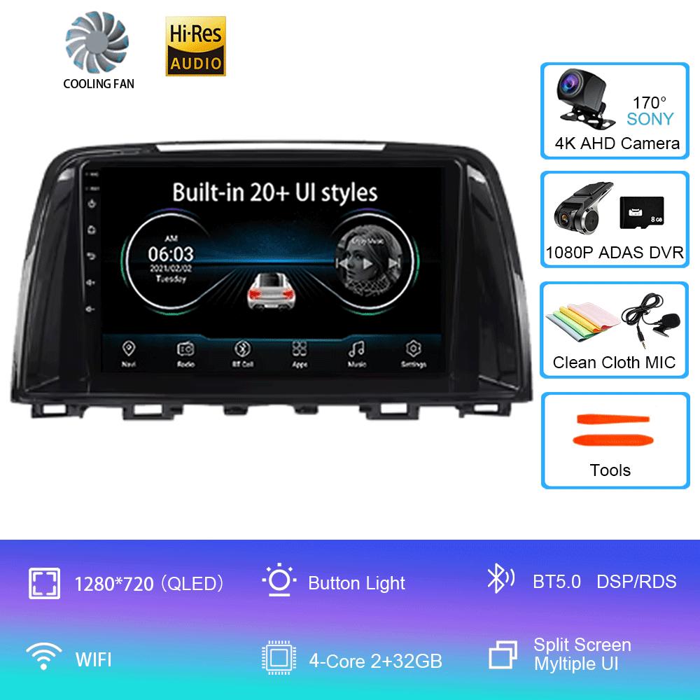 For Mazda 6 GJ Atenza 2012 2013 2014 2015 2016 2017 Android 14 Carplay Auto Car Multimedia All-in-one Car Radio Video Player GPS