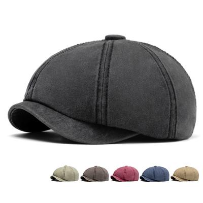 Spring Cotton Octagonal Cap Women British Beret Men Duck Tongue Paintsman Cap Vintage Newsboy Cap