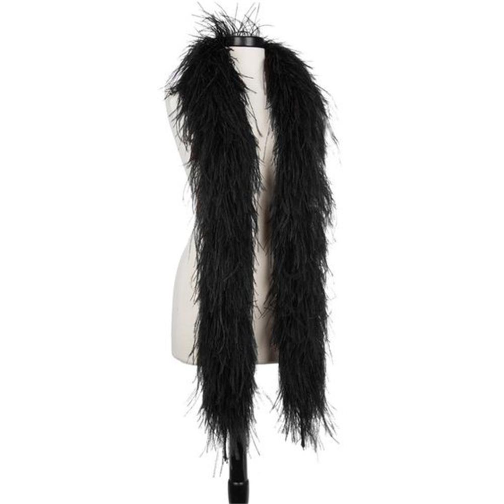 DIY 6 Ply Ostrich Feathers Boa 0.5M/1M/2M/3M Long Feather Shawl Costume Boa Plumes Carnival Clothes Dress Sewing Feather Trim Crafts
