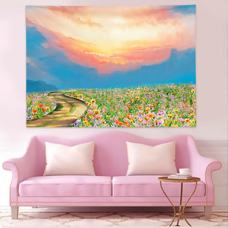 

Облако розовый фон гобелен романтический домашний декор спальня гостиная фон украшение настенный домашний декор 100X75CM