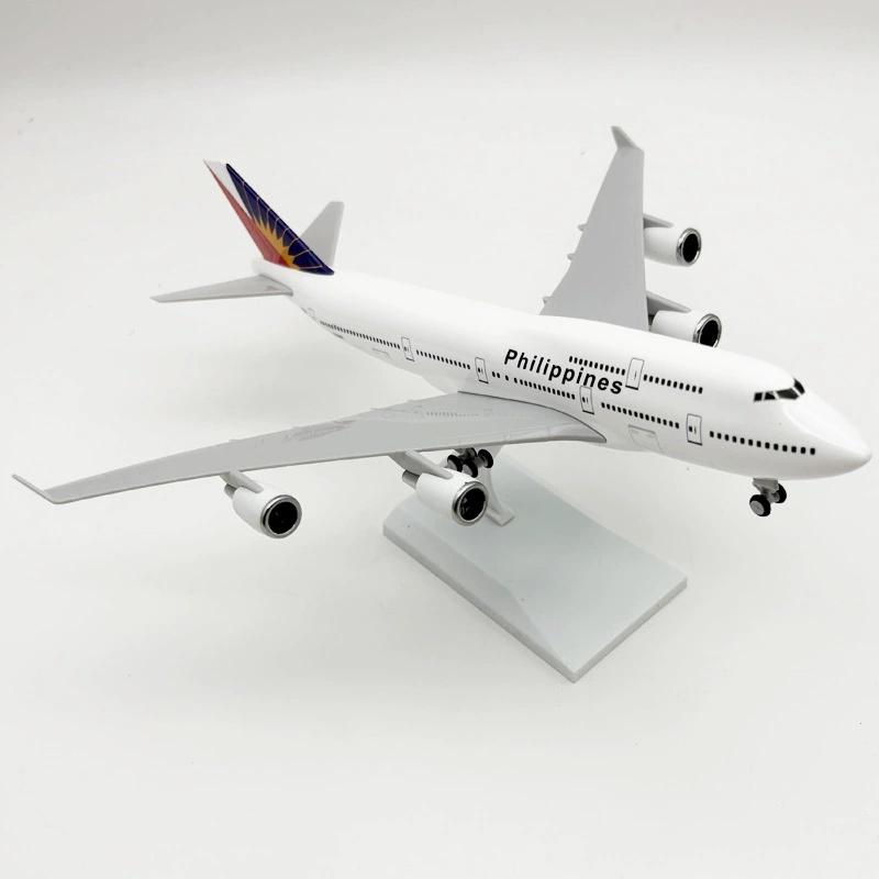 30CM 747 Philippines Airlines Model Aircraft Toys Boys Kids Resin Die-Casting Airplane Simulation Model Planes Collected Gift By
