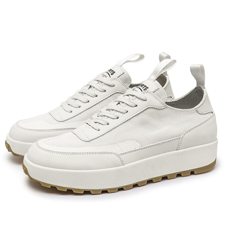 New Men's Beige Casual Outdoor Shoes Sneakers Lace Up Youth Student Thick Soled Comfortable Walking Sport Shoes for Male