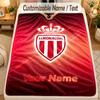 Flannel BlanketMonaco FC Custom Name Text Personalized Soft Warm Throw Blanket Home Decor Gift