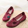  Vintage Handmade Women Soft Cotton Fabric Embroidered Flat Shoes Comfortable Ladies Walking Sneakers with Mesh Shoes