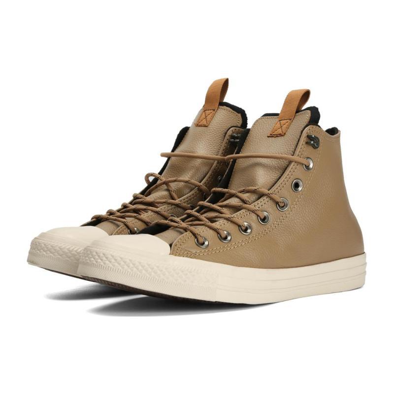 Converse Chuck Taylor All Star Leather Vintage Casual Slip-resistant Lightweight High-top Sneakers Unisex White and Brown