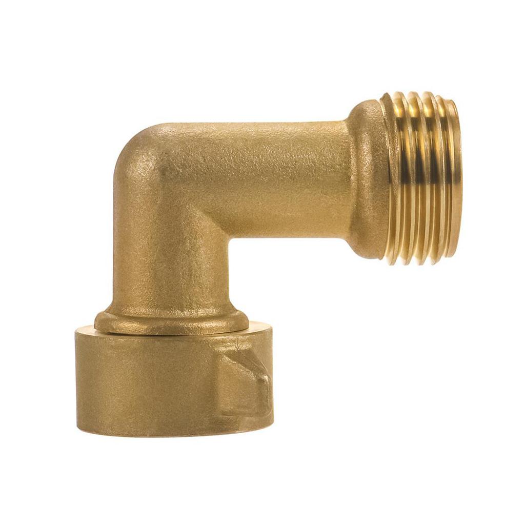 Brass 90 Degree Hose Elbow, Fitting for Garden Sprays, Irrigation Systems and Lawn Sprinklers with Ing , Tight Spaces Connector for Faucets