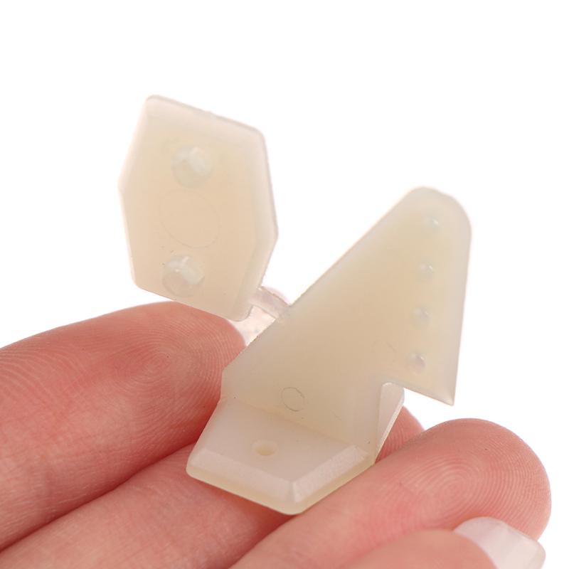10 Sets Nylon Control Horns 4 Holes W13Xl18Xh25Mm With Screws For Rc Airplane