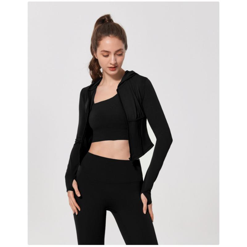 Women's Spring and Autumn Running Fitness Sports Slim Long Sleeve Hooded Yoga Wear Tops