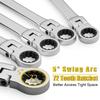 1Pcs Universal 72 Tooth Ratchet Wrench Dual Purpose Adjustable Head Opening Plum Blossom Saves Effort Quick Wrench