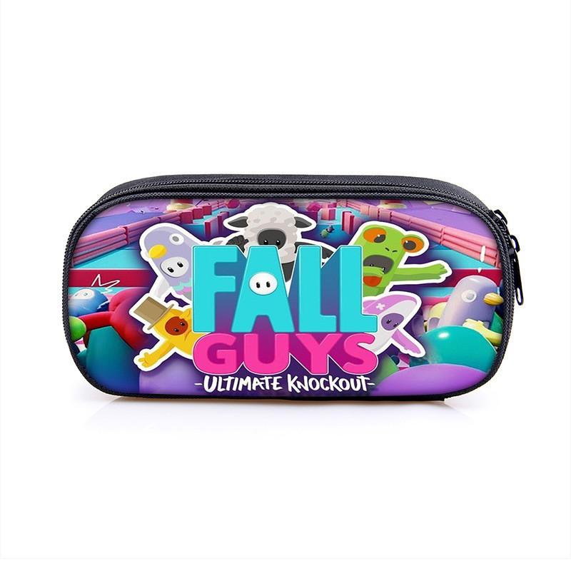 Fall Guys Cartoon Pencil Case For Students With Nylon Material Storage Organizer