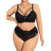Sexy Deep V Women's Plus Size Bra Set Gathered Comfortable Adjustable Push-up Underwear Set