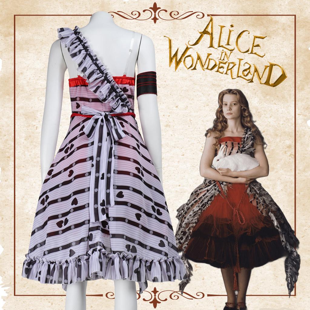 Alice In Wonderland Cosplay Costume For Women With Chiffon Dress Halloween Dress Up