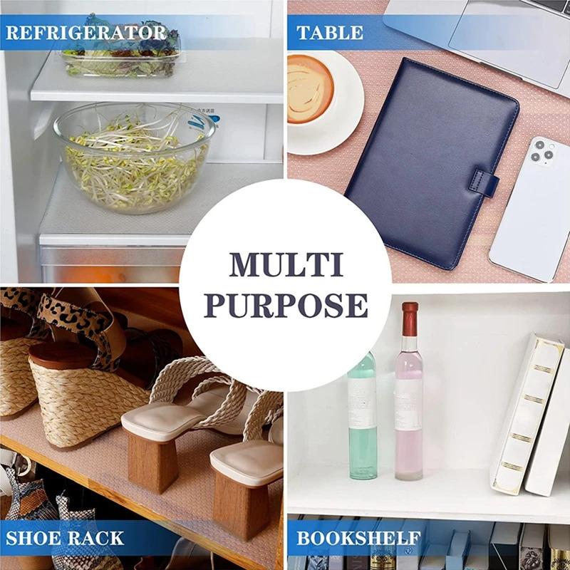 Multi-Purpose Non-Slip Waterproof Liners For Cabinets, Closets & Tables. Oil-Resistant, Easy-Clean, Durable