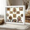 DIY Silhouette Box Memory Photo Case with LED Light 11 Pieces Miniature Desk Photo Frame with 8 Figurines for Tabletop Decor