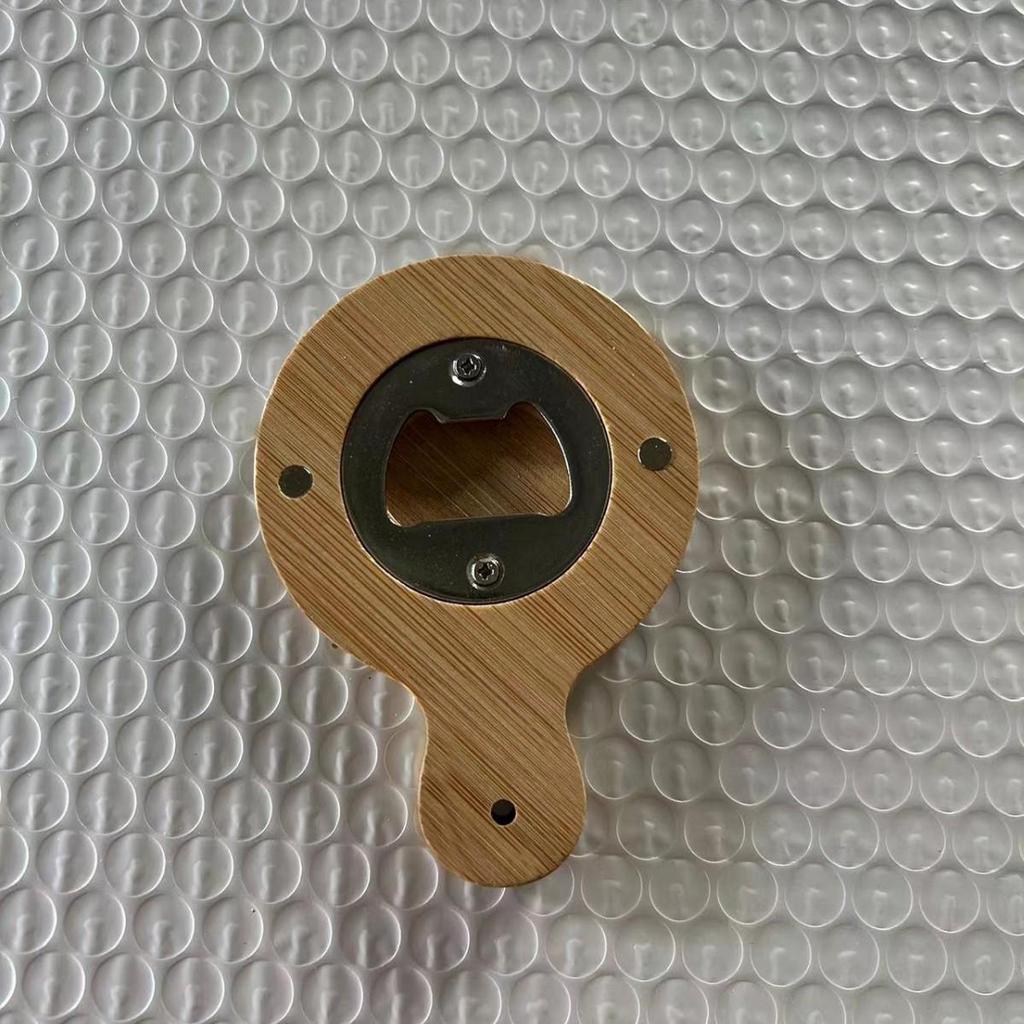 Bamboo Magnetic Bottle Opener with Creative Logo for Refrigerator Advertising
