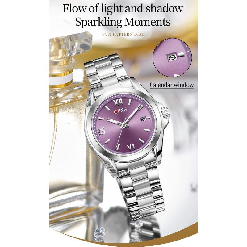 Elegante Orologio da Donna Lusso Moda Femminile Orologio da Polso Movimento al Quarzo Acciaio Inossidabile Impermeabile Luminoso Orologi Femminili