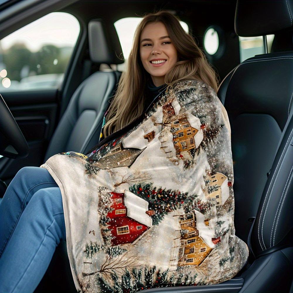 Cozy Winter-Themed Flannel Throw Blanket - Soft, Lightweight & Durable for Sofa, Bed, Travel & More - Perfect Gift for Family