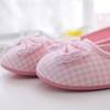 Cartoon Lattice Bow Slippers Home for Womens Indoor Bedroom House Lili Female Shoes Pink/Gray, Women Shoes