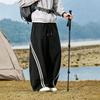 Spring and summer new European scimitar striped loose khaki wide-leg casual pants men's very light pants