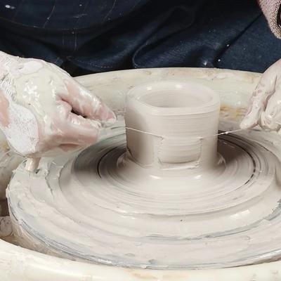 Clay Wire Cutter Sharp Clay Cutter with 2 Soft Rubber Handle Comfortable Clay Cutting Tools Multifunctional Pottery Wheel Tools