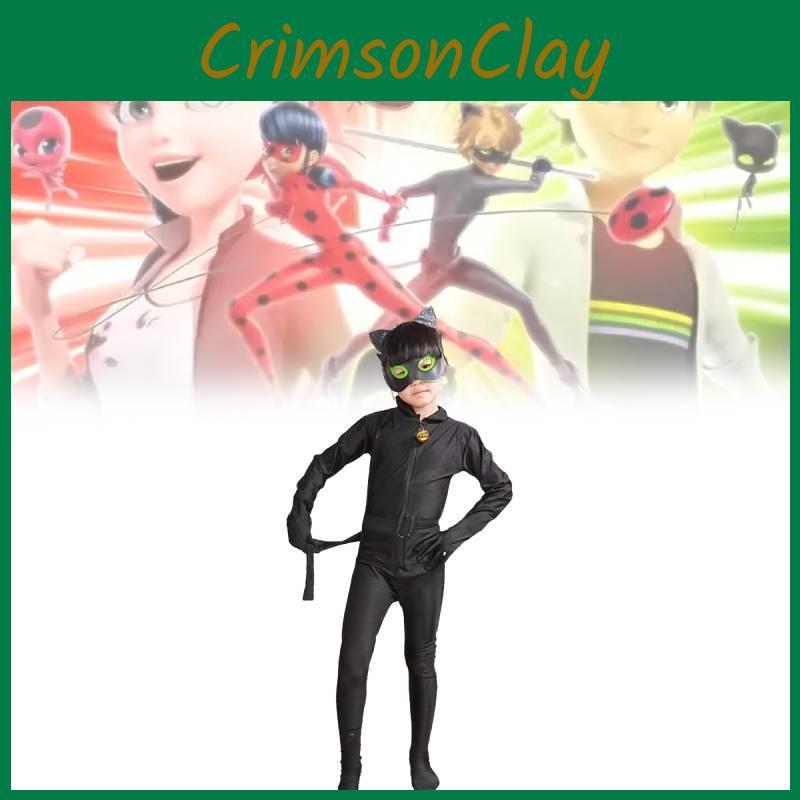 Kostium Cosplay Miraculous Tales Of Ladybug Cat Noir dla Dzieci z Poliestru na Występy Sceniczne