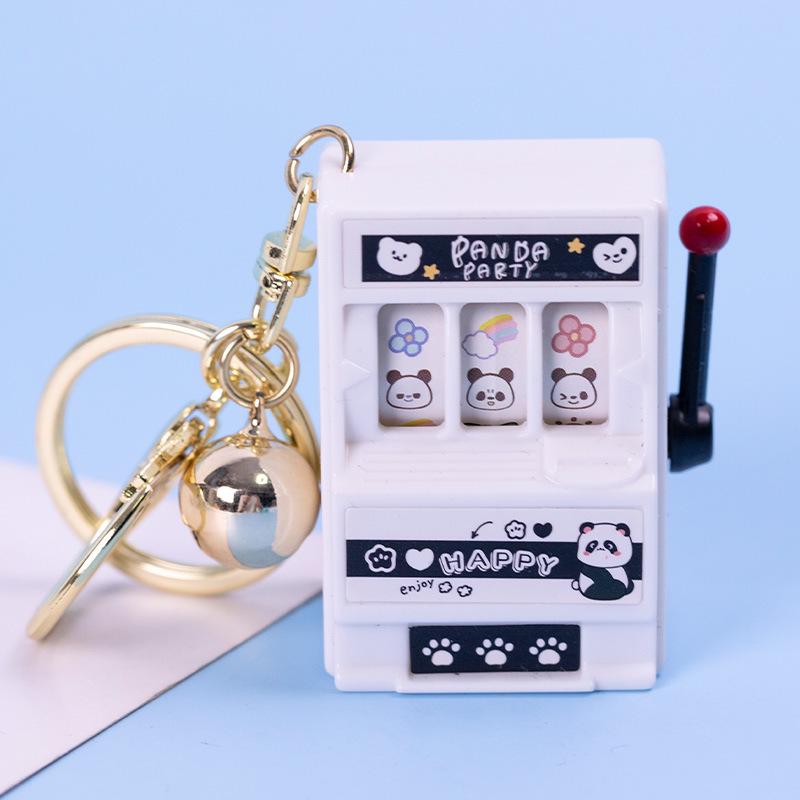 Retro Joystick Fruit Machine Keychain: Playable Spin Wheel Pendant Toy