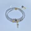 Natural Crystal Jewelry Black Hair Quartz Lavender Amethyst Silver Hair Crystal Three-circle Bracelet Bracelet