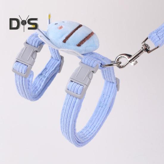 Zestaw szelek i smyczy dla kota Regulowane szelki dla zwierząt domowych z kreskówkową pszczołą dla małych i średnich psów i kotów Szelki i smycz dla zwierząt domowych odporne na ucieczki do spacerów na świeżym powietrzu