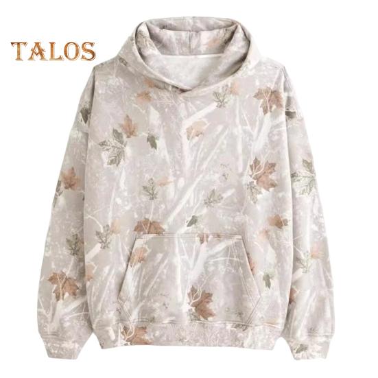 

Женская толстовка с капюшоном на осень-зиму с большим передним карманом, 3D-принтом клена, свободный свитер с длинными рукавами для активного отдыха, охоты, кемпинга, маскировки, повседневная одежда для спортзала XL