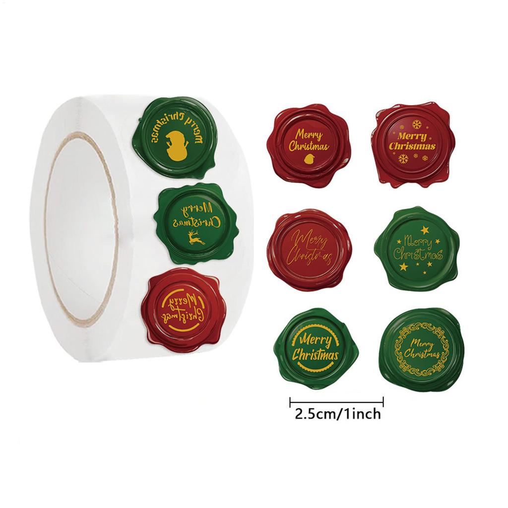 Christmas Stickers For Envelopes Seal 500 Pieces Holiday Decals Booklet DIY Waterproof Seal Stickers For DIY Craft Lovers