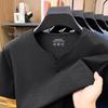 Summer V-Neck Men's Short Sleeve T-Shirt Middle-Aged & Young Fashion Casual Minimalist Short Sleeve