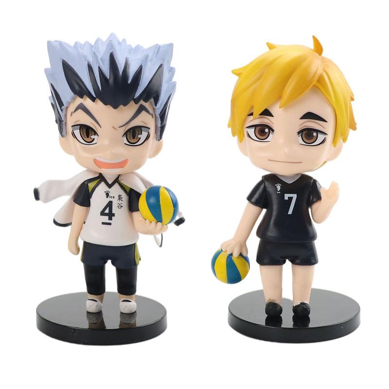 8 Stück/1 Set Haikyuu Figur Oikawa Tooru Modell Q Version Hinata Shoyo Spielzeug Kei Tsukishima Geschenk Sammlung Tadashi Yamaguchi PVC