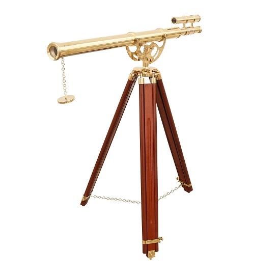 Custom Style Brass Telescope with Tripod,152.4 Cm  Style Nautical Telescope with Wooden Stand, Refractor Scope with Finder
