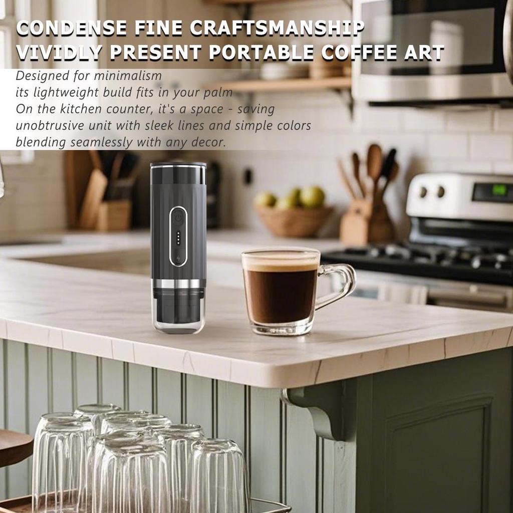 Portable Wireless Italian Espresso Capsule Coffee Machine for Cars - Automatic Heating