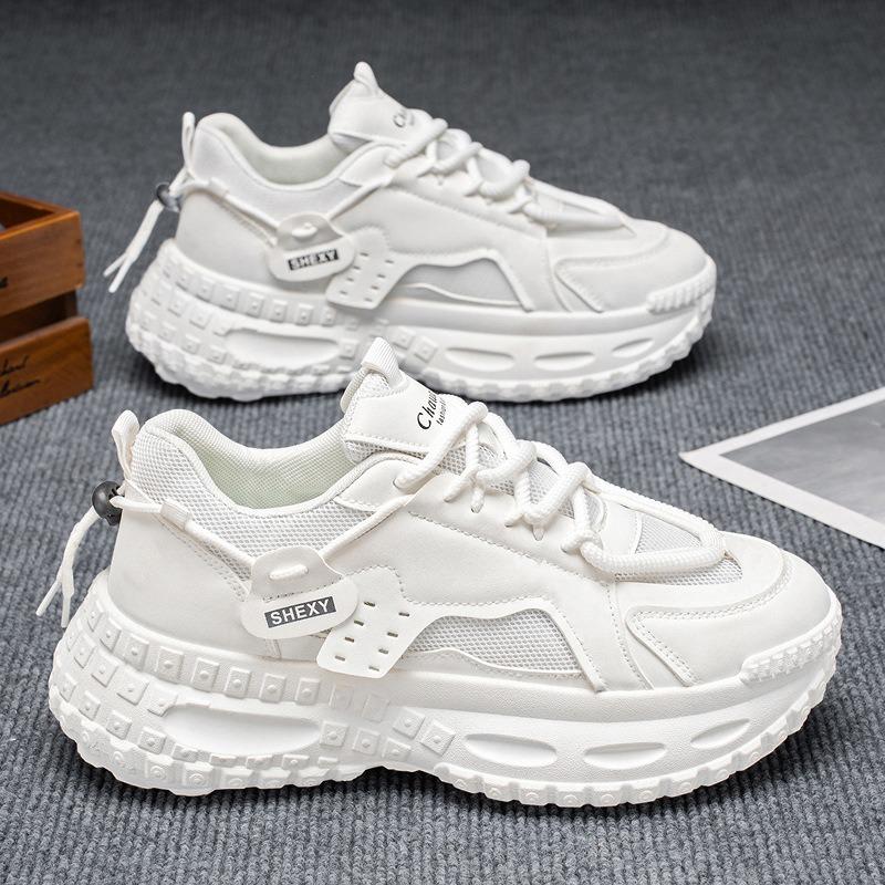 Men's Thick Bottom Sneakers Summer Mesh Breathable Casual Shoes Youth Student Sports Runnig Shoes Platform Tennis Shoes for Men