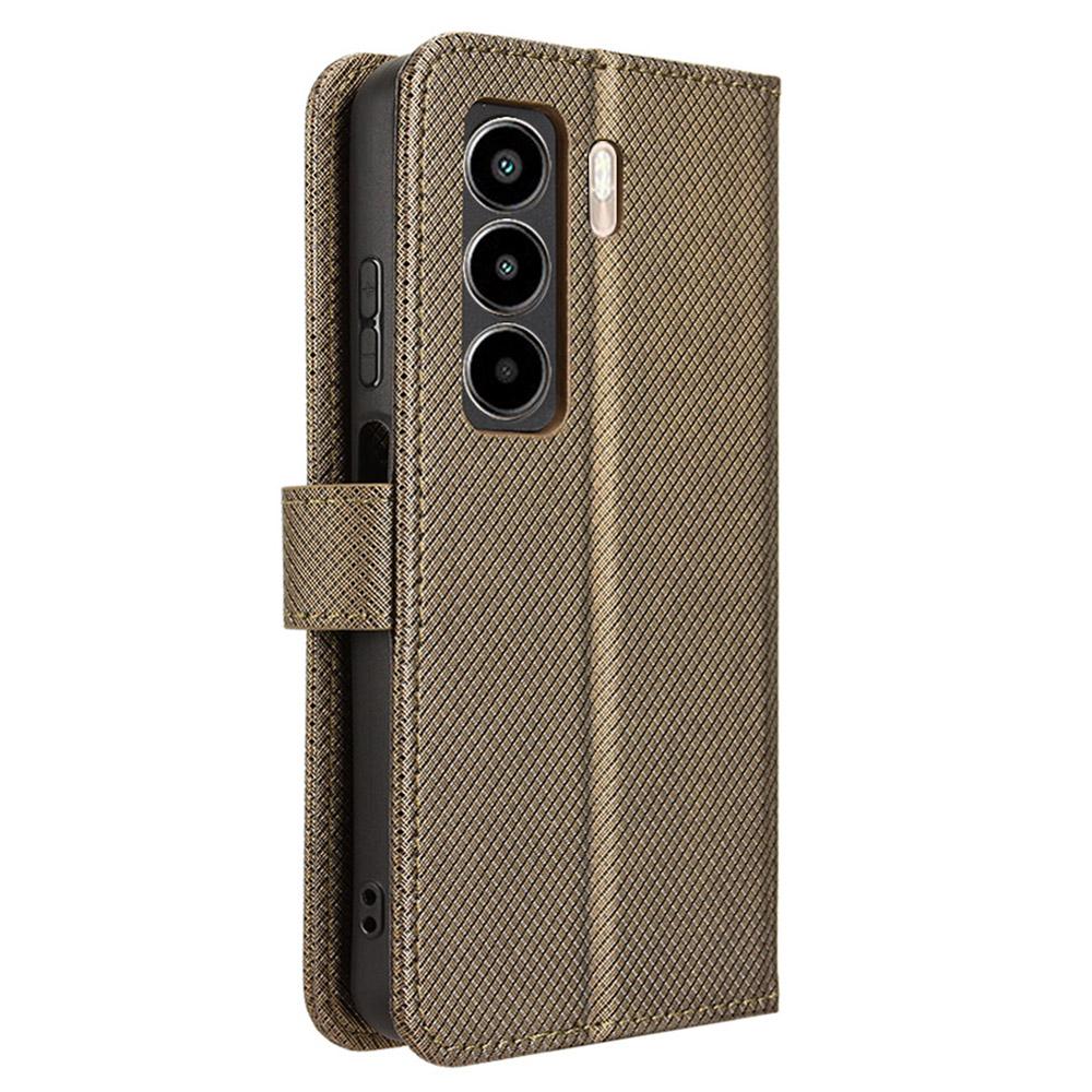 For itel Power 70 4G Case PU Leather Diamond Texture Wallet Phone Cover
