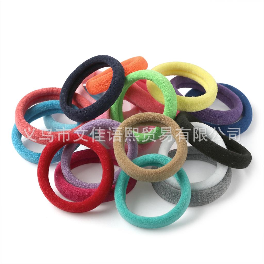 Solid Colors Seamless No Crease 4cm Hair Tie Elastic Nylon Ponytail Holders Fabric Hair Ropes Accessories for Toddlers Women