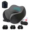 Crystal Velvet Memory Foam Travel Neck Pillow, Adjustable U-Shaped Pillow for Adults