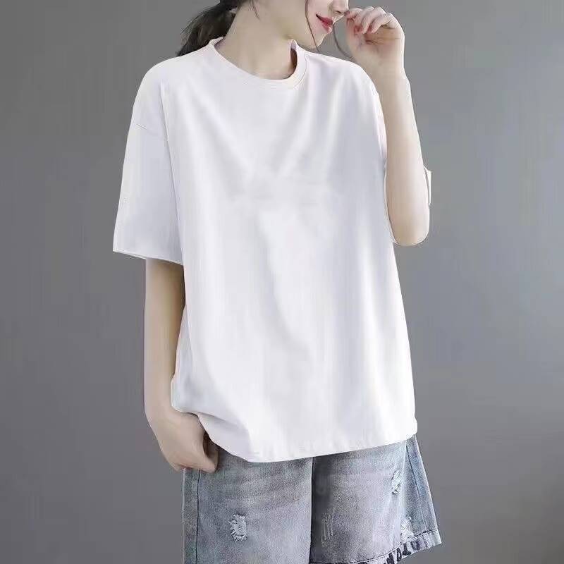 

Свободная и универсальная футболка с коротким рукавом средней длины с принтом для женщин 3XL recommends 160-90kg