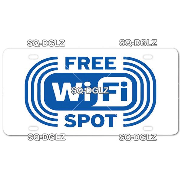 [SQ-DGLZ] Warning WiFi Camera License Plate Tin Sign Store Bar Wall Decoration Metal Sign Home Decor Painting Plaques Art Poster