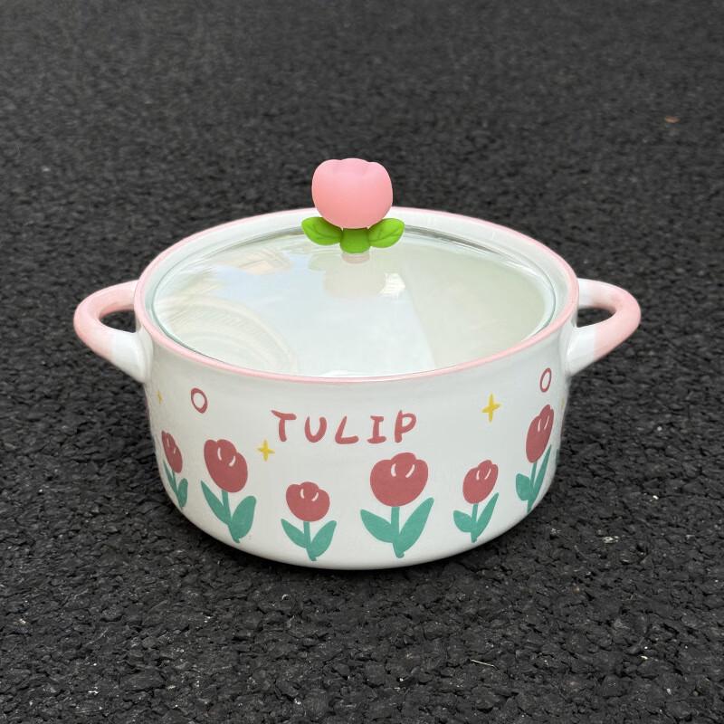 ZISIZ Tulip Ceramic Instant Noodle Bowl