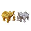 Resin Elephant Craft Figurine With Gold And Silver Finish For Wedding Gifts