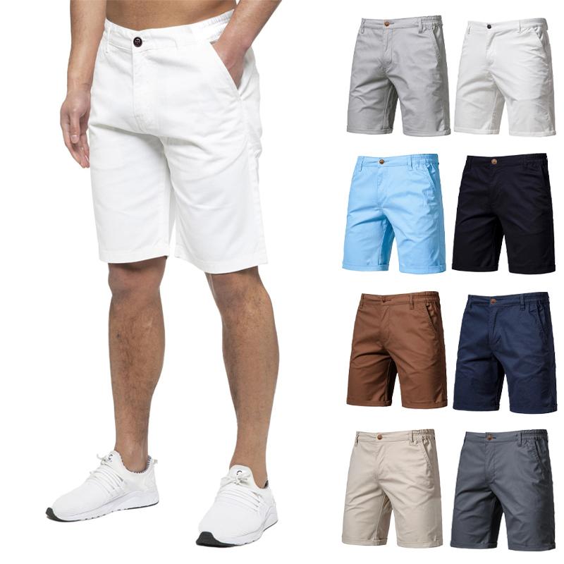 Pánské šortky Chino Bavlna Regular Fit Half Pants Ležérní letní plážové kalhoty