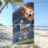 Anime Soccer Star Beach Towel Patterned Sunscreen And Windproof Suitable For Swimming Pool Camping Travel Blanket