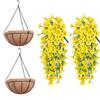 2/4Pcs UV-Resistant Artificial Flowers Morning Glory Eucalyptus Hanging Flower Plants Wedding Home Outdoor Garden Decoration