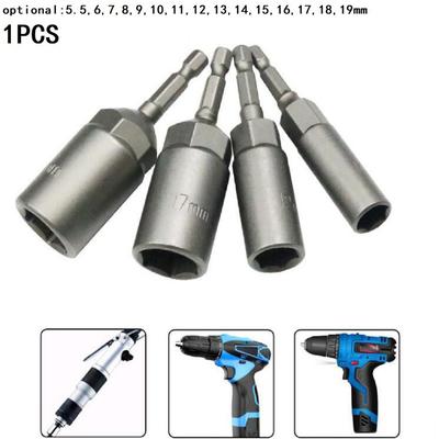 1PCS 80mm Length 1/4" Hex Drive Magnetic Socket  Impact Nut Bolt Drill Bits