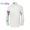 Cozy Up Men's Hipster Printed Slim Fit Long Sleeve Button Up Satin Dress Shirts